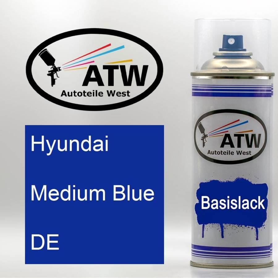 Hyundai, Medium Blue, DE: 400ml Sprühdose, von ATW Autoteile West.
